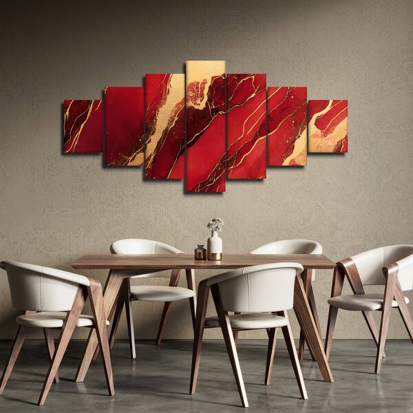 Obraz - Červeno-zlatý mramor (210x100 cm)