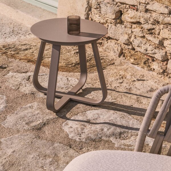 Kave Home Béžový zahradní stolek Tamaris Ø 48 cm