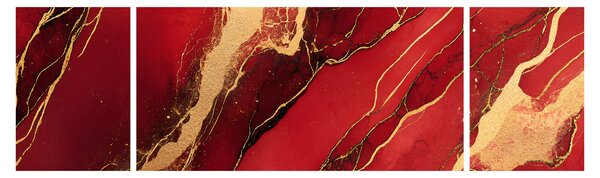 Obraz - Červeno-zlatý mramor (170x50 cm)