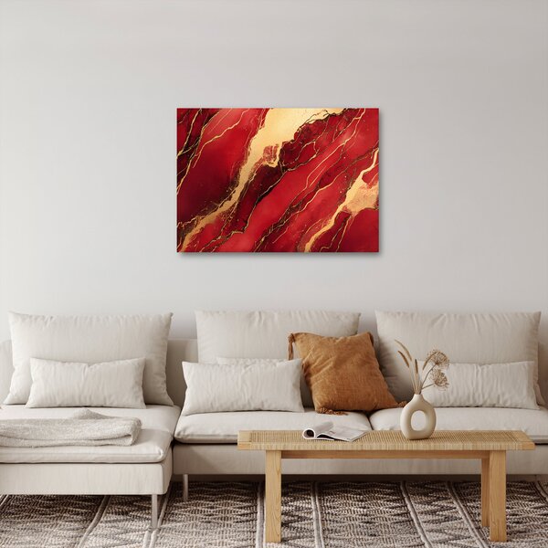 Obraz - Červeno-zlatý mramor (70x50 cm)