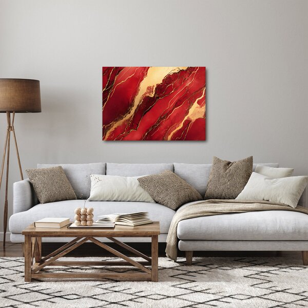 Obraz - Červeno-zlatý mramor (70x50 cm)