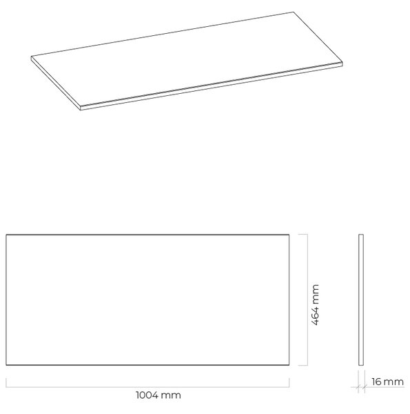 Oltens Vernal deska na skříňku 100.4x46.4 cm šedá 63006700