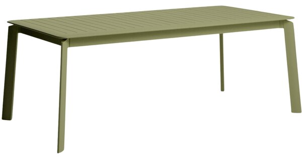 Kave Home Zelený hliníkový rozkládací zahradní stůl Brela 205/287 x 100 cm