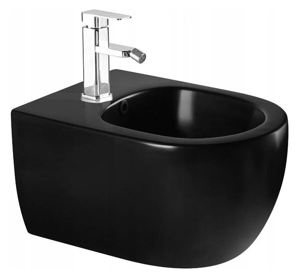 Závěsný set Mexen Fenix + WC Carmen + bidet + tlačítko, černá, 60100+3388XX85