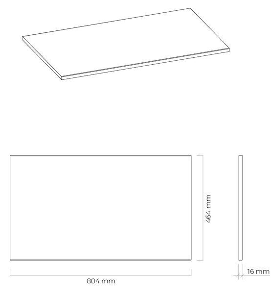 Oltens Vernal deska na skříňku 80.4x46.4 cm šedá 63005700