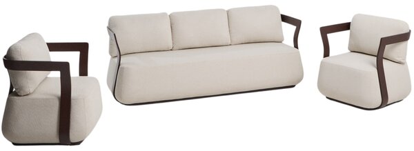 Kave Home Hnědo-béžový set zahradní pohovky a křesel Tamaris