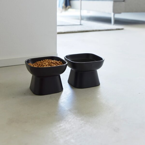 Černá keramická miska pro psy Yamazaki Tower 8 cm
