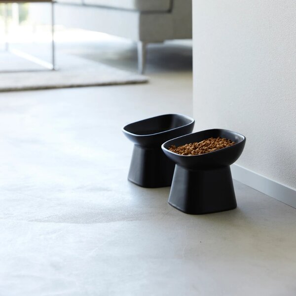Černá keramická miska pro psy Yamazaki Tower 11,5 cm