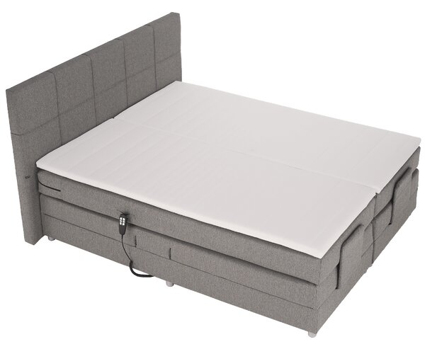 KONDELA Elektrická polohovací postel, boxspring, šedá, 160x200, MURKO NEW
