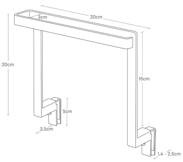 Bílý kovový závěsný držák na utěrky Yamazaki Tower 20 cm