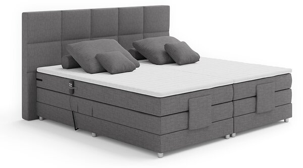 KONDELA Elektrická polohovací postel, boxspring, šedá, 180x200, MURKO NEW