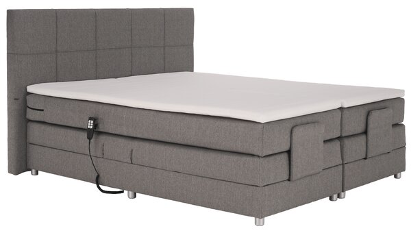 KONDELA Elektrická polohovací postel, boxspring, šedá, 160x200, MURKO NEW