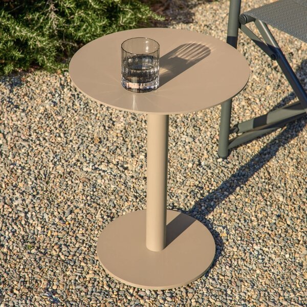Kave Home Béžový hliníkový zahradní stolek Asinara ⌀ 40 cm