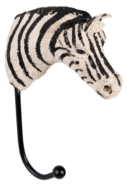 Nástěnný háček Zebra Black White 5x10x18 cm