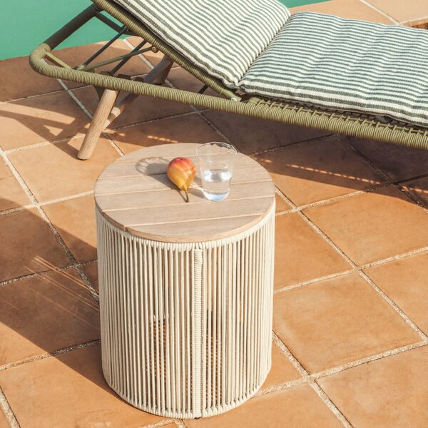 Kave Home Krémový zahradní stolek Dandara 40 cm