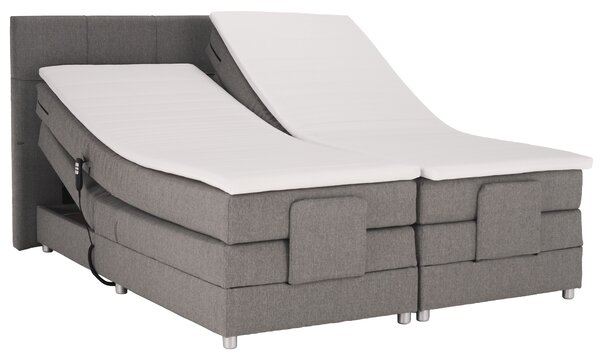 KONDELA Elektrická polohovací postel, boxspring, šedá, 160x200, MURKO NEW