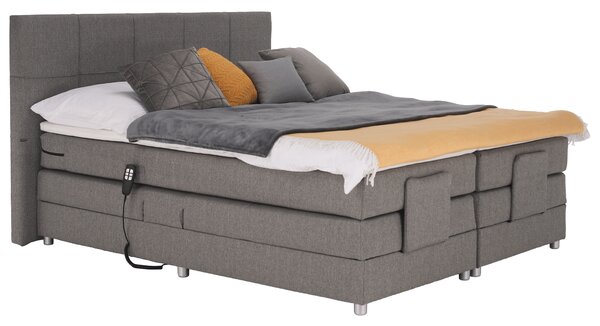 KONDELA Elektrická polohovací postel, boxspring, šedá, 160x200, MURKO NEW
