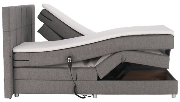 KONDELA Elektrická polohovací postel, boxspring, šedá, 160x200, MURKO NEW
