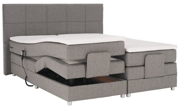KONDELA Elektrická polohovací postel, boxspring, šedá, 160x200, MURKO NEW