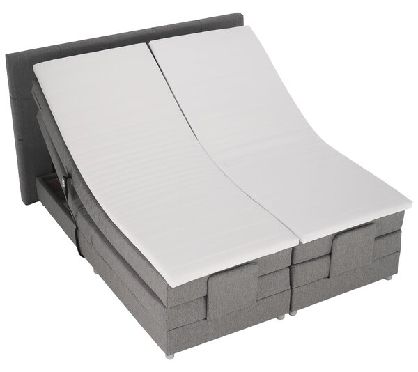 KONDELA Elektrická polohovací postel, boxspring, šedá, 160x200, MURKO NEW