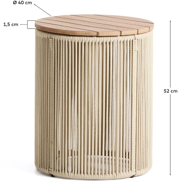 Kave Home Krémový zahradní stolek Dandara 40 cm
