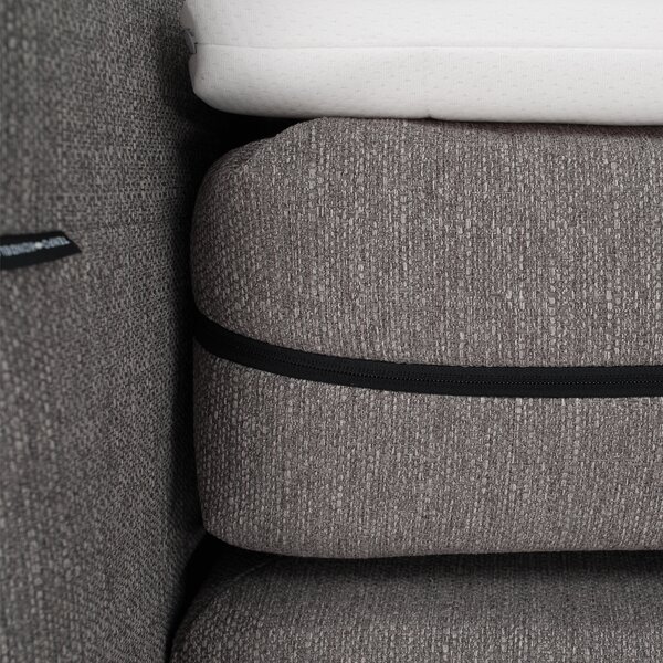 KONDELA Elektrická polohovací postel, boxspring, šedá, 160x200, MURKO NEW