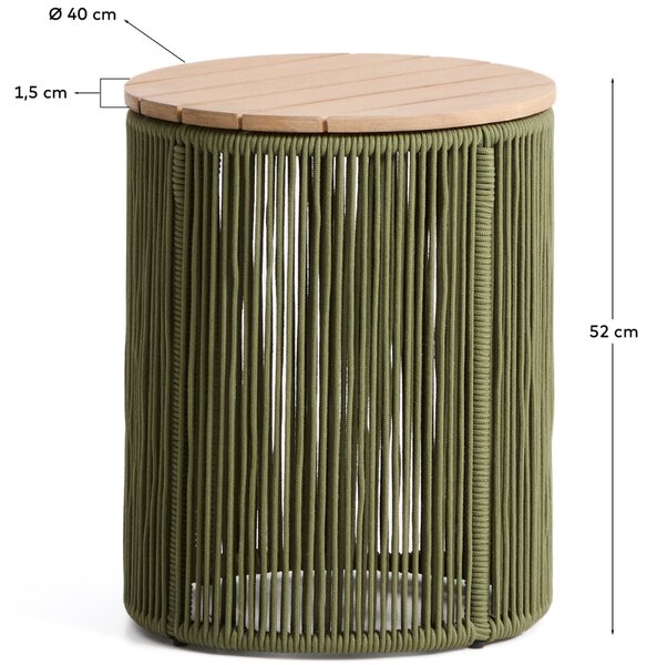 Kave Home Zelený zahradní stolek Dandara 40 cm