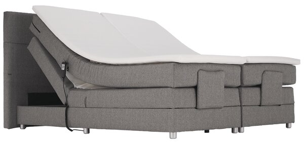 KONDELA Elektrická polohovací postel, boxspring, šedá, 160x200, MURKO NEW