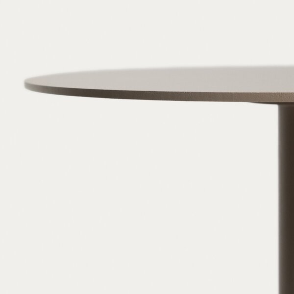 Kave Home Béžový hliníkový zahradní stolek Asinara ⌀ 40 cm
