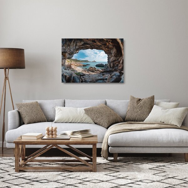 Skleněný obraz - Jeskyně u moře (70x50 cm)