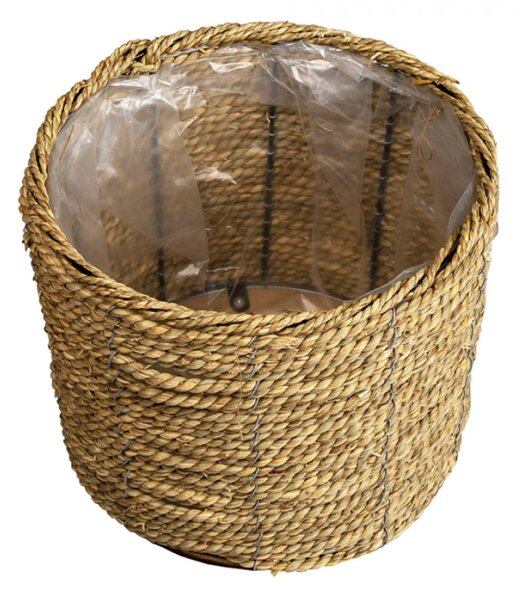 Pletený přírodní obal na květinu M – 26x21 cm