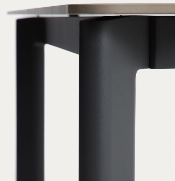 Kave Home Šedý zahradní stůl s keramickou deskou Anafi 180 x 90 cm