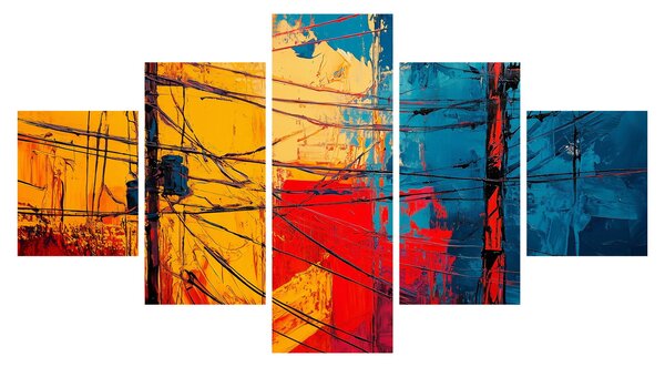 Obraz - Abstraktní elektrické vedení (125x70 cm)