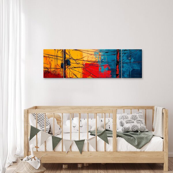 Obraz - Abstraktní elektrické vedení (170x50 cm)