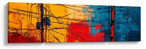 Obraz - Abstraktní elektrické vedení (170x50 cm)