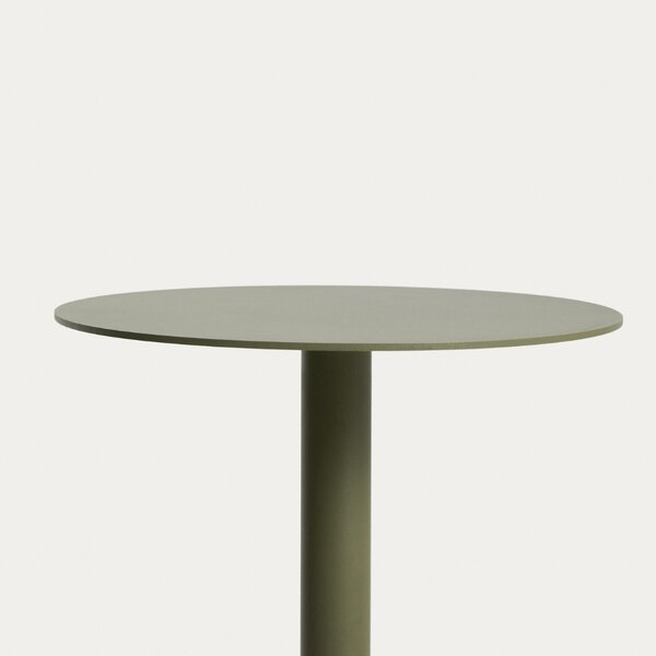 Kave Home Zelený hliníkový zahradní stolek Asinara ⌀ 40 cm