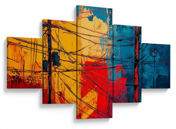 Obraz - Abstraktní elektrické vedení (125x70 cm)