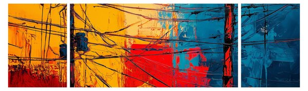 Obraz - Abstraktní elektrické vedení (170x50 cm)