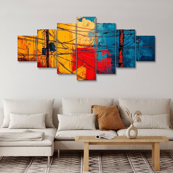 Obraz - Abstraktní elektrické vedení (210x100 cm)