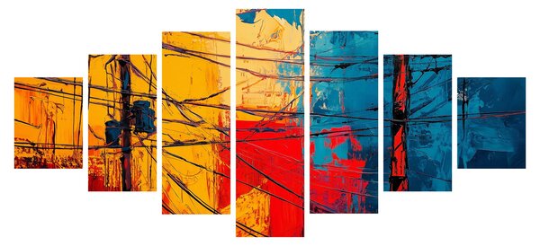 Obraz - Abstraktní elektrické vedení (210x100 cm)
