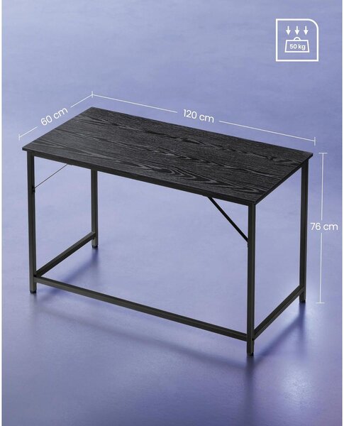 Psací stůl 120 x 60 cm, počítačový stůl, černý