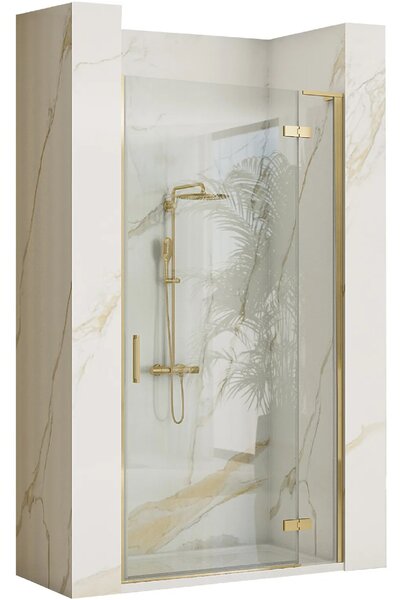 Rea Hugo sprchové dveře 90 cm sklopné zlatá kartáčovaný/průhledné sklo REA-K8411