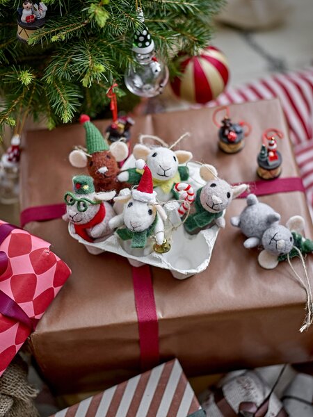Plstěná vánoční ozdoba Peo Mouse Green Wool E