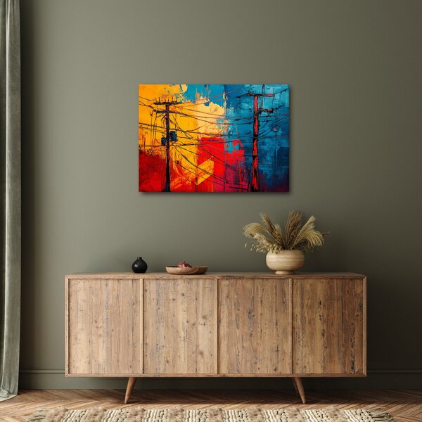 Obraz - Abstraktní elektrické vedení (70x50 cm)