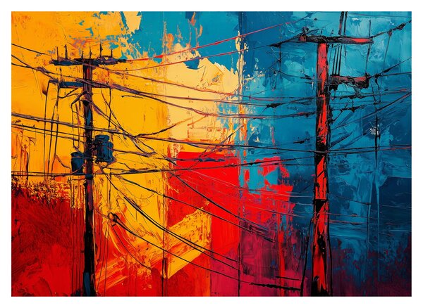 Obraz - Abstraktní elektrické vedení (70x50 cm)
