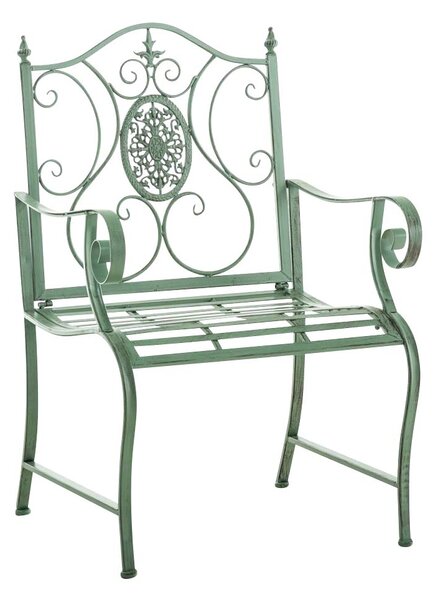 Kovová židle Punjab s područkami Barva Zelená antik