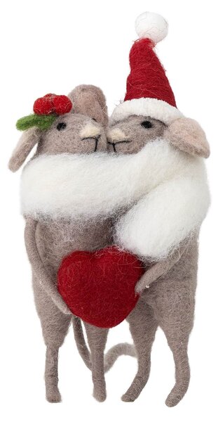 Vánoční ozdoba Myšky Peo Grey Heart