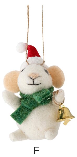 Plstěná vánoční ozdoba Peo Mouse Green Wool E