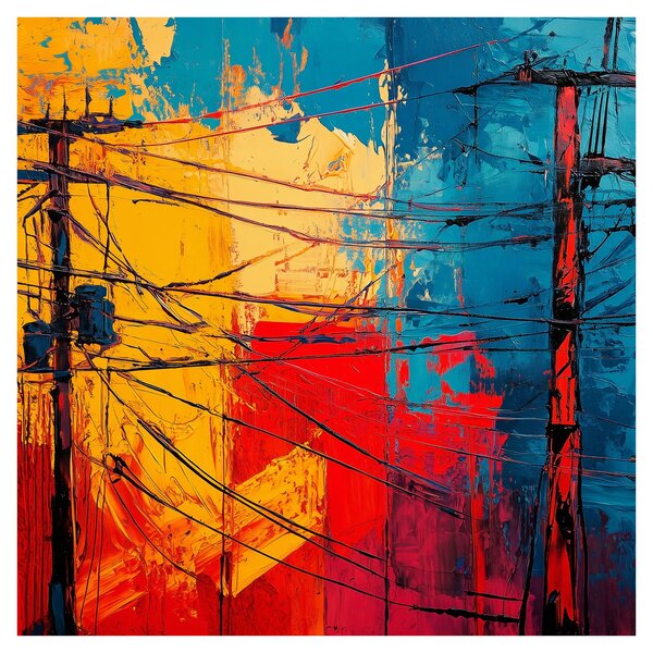 Obraz - Abstraktní elektrické vedení (30x30 cm)