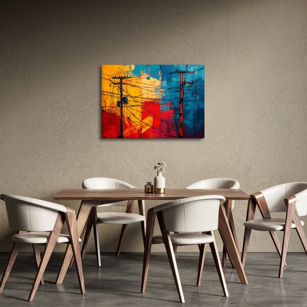 Obraz - Abstraktní elektrické vedení (70x50 cm)